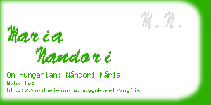 maria nandori business card