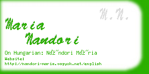 maria nandori business card